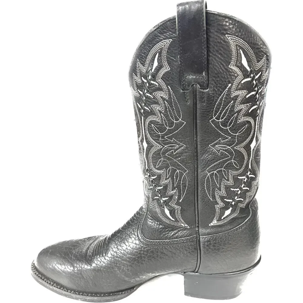Ariat Heritage men's black leather embroidered western boots #37423 size 10 EE